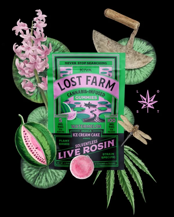 Lost farm 10mg Watermelon x Ice Cream Cake Live Rosin Gummies - Image 2